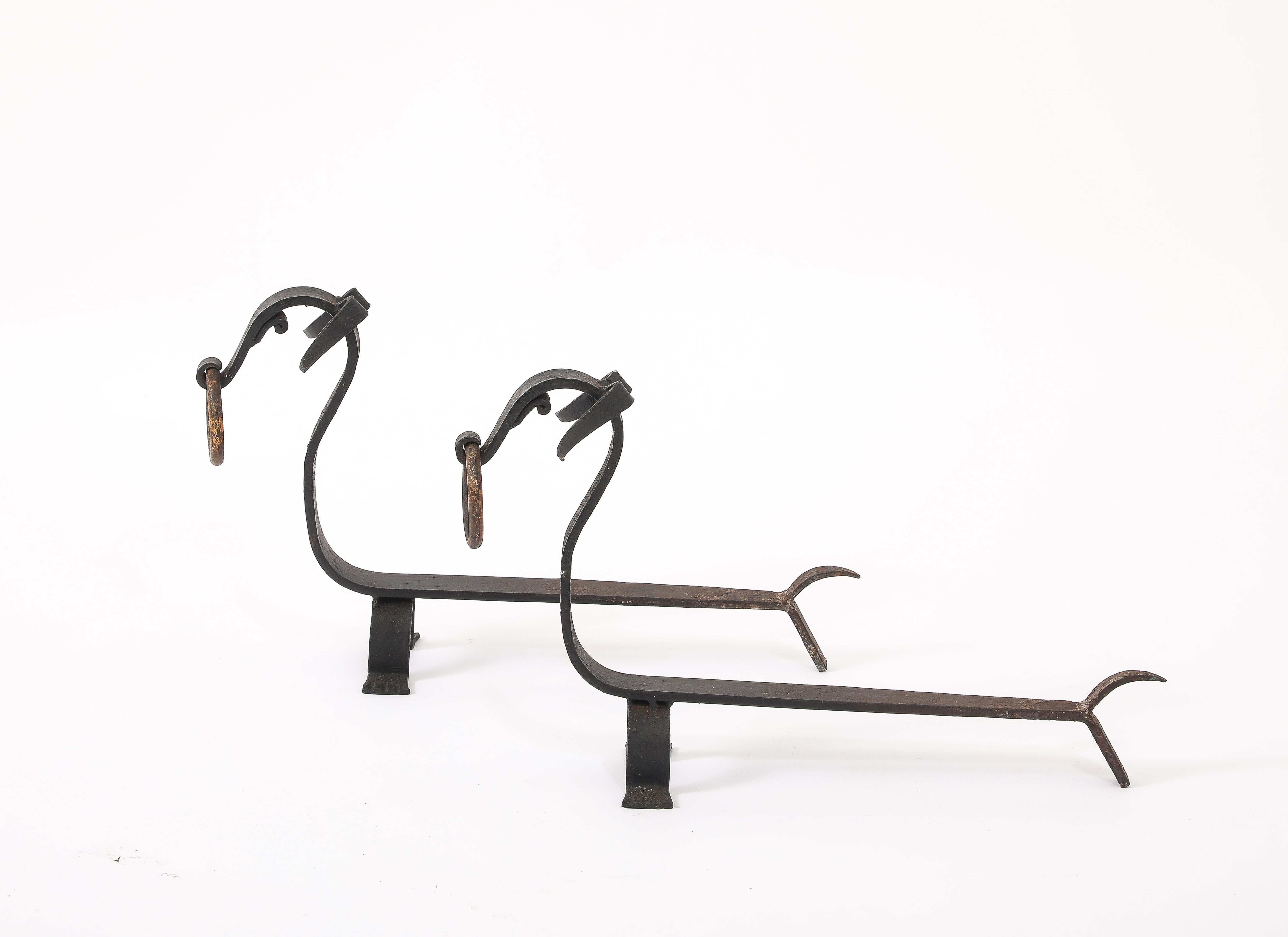 Stylized Dashunds Andirons, France 1940's For Sale 2
