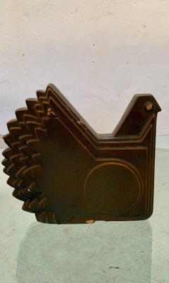 Stylized dove in brown glazed ceramic by Alessio Tasca, Italy, 1960s