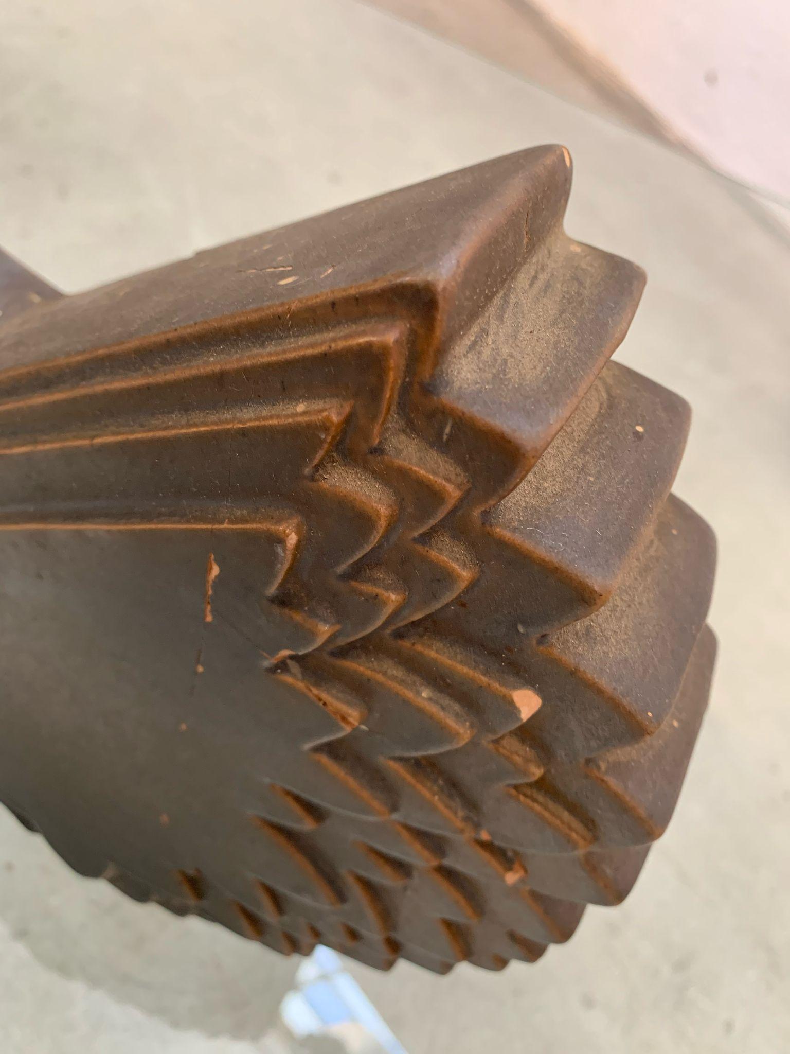 Ceramica Stylized dove in brown glazed ceramic by Alessio Tasca, Italy, 1960s in vendita