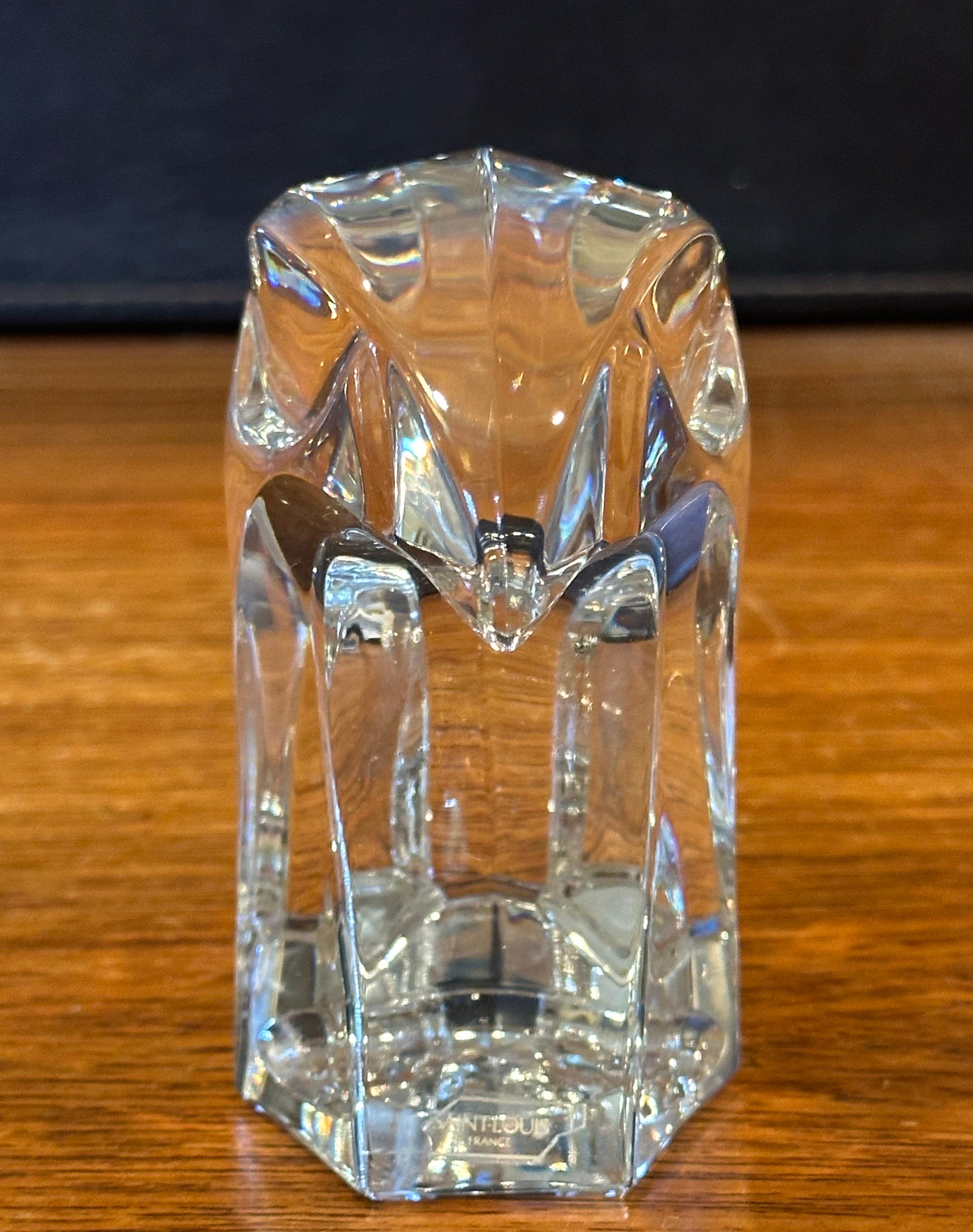 Stylized Eagle Head Sculpture / Paperweight by Saint Louis Crystal of France In Good Condition For Sale In San Diego, CA