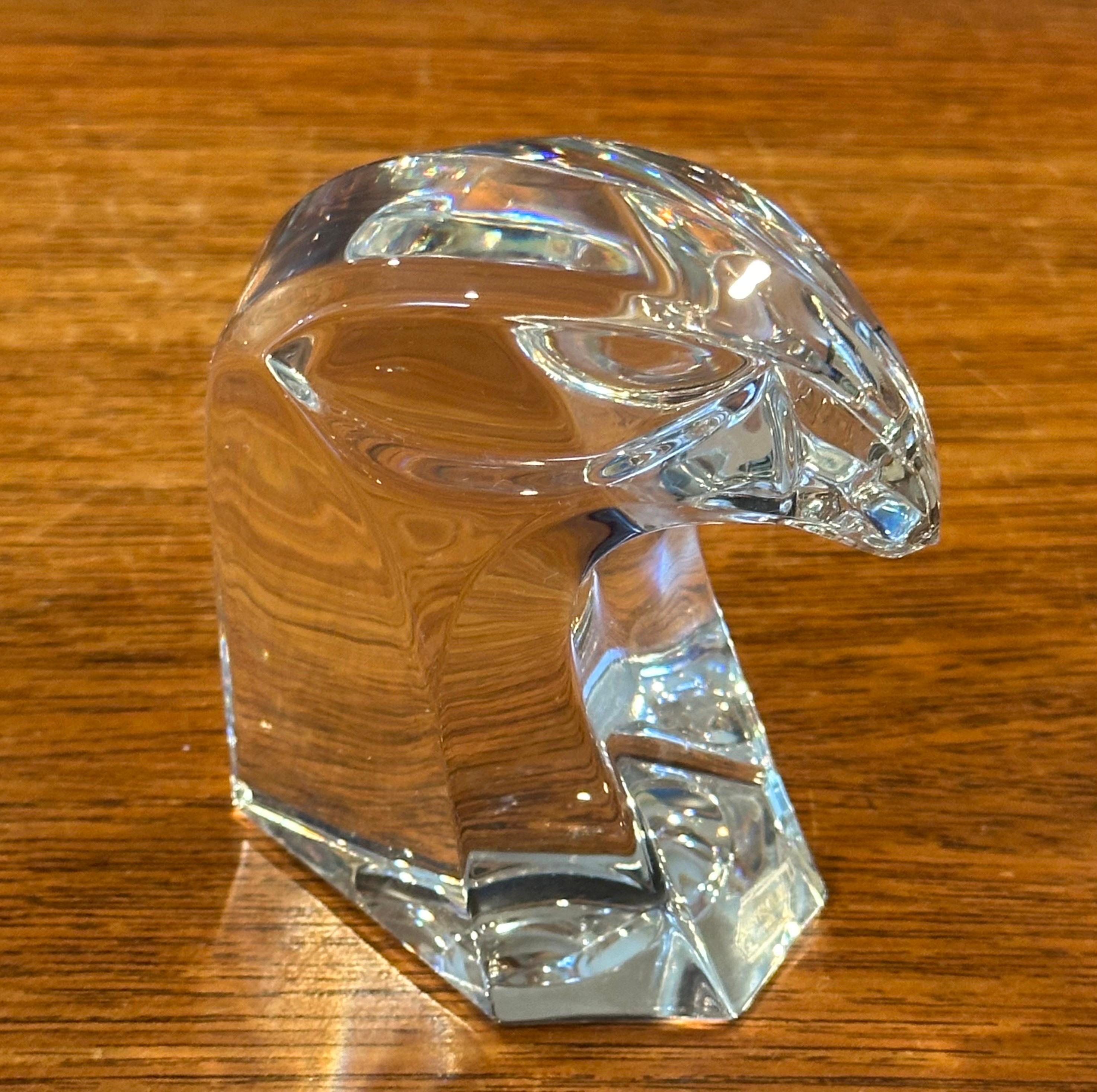 Stylized Eagle Head Sculpture / Paperweight by Saint Louis Crystal of France For Sale 3