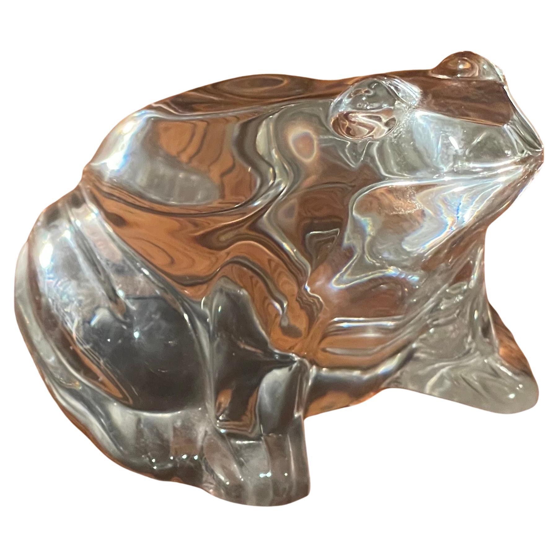 Stylized Frog Sculpture / Paperweight by Baccarat For Sale 2