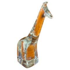 Sculpture / presse-papiers girafe stylisée de Baccarat