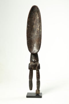 Stylized Human Dan Ritual Wood Serving Spoon, Ivory Coast, Africa