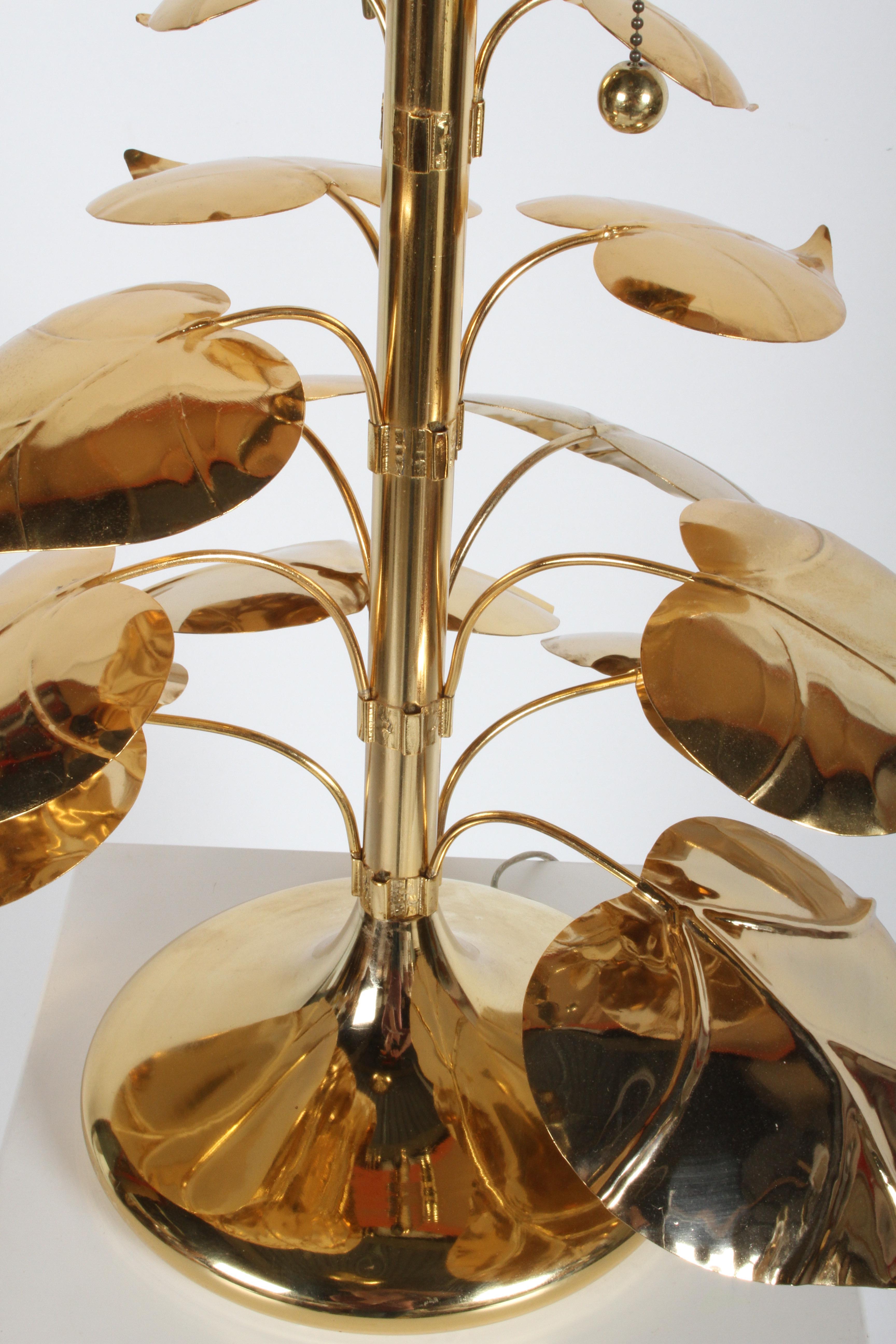 Stylized 24-Karat Gold-Plated Tiered Rhubard Leaf Lamp Style of Tommaso Barbi 6