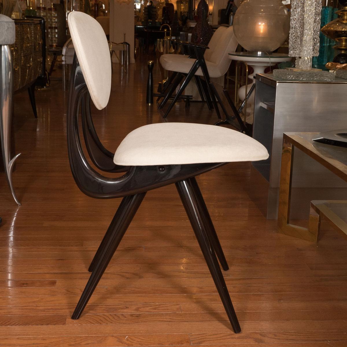 Mid-Century Modern Stylized Lacquered Wood Chairs