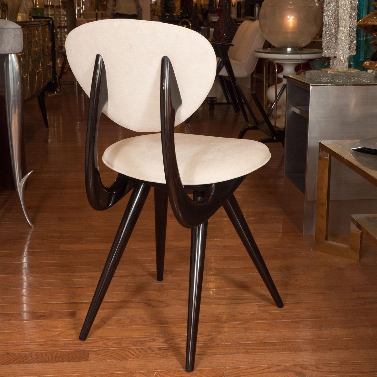 Italian Stylized Lacquered Wood Chairs