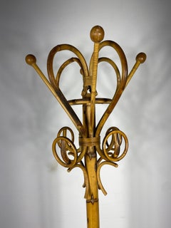 Stylized Midcentury Bamboo Coat Tree After Franco Albini / Italy