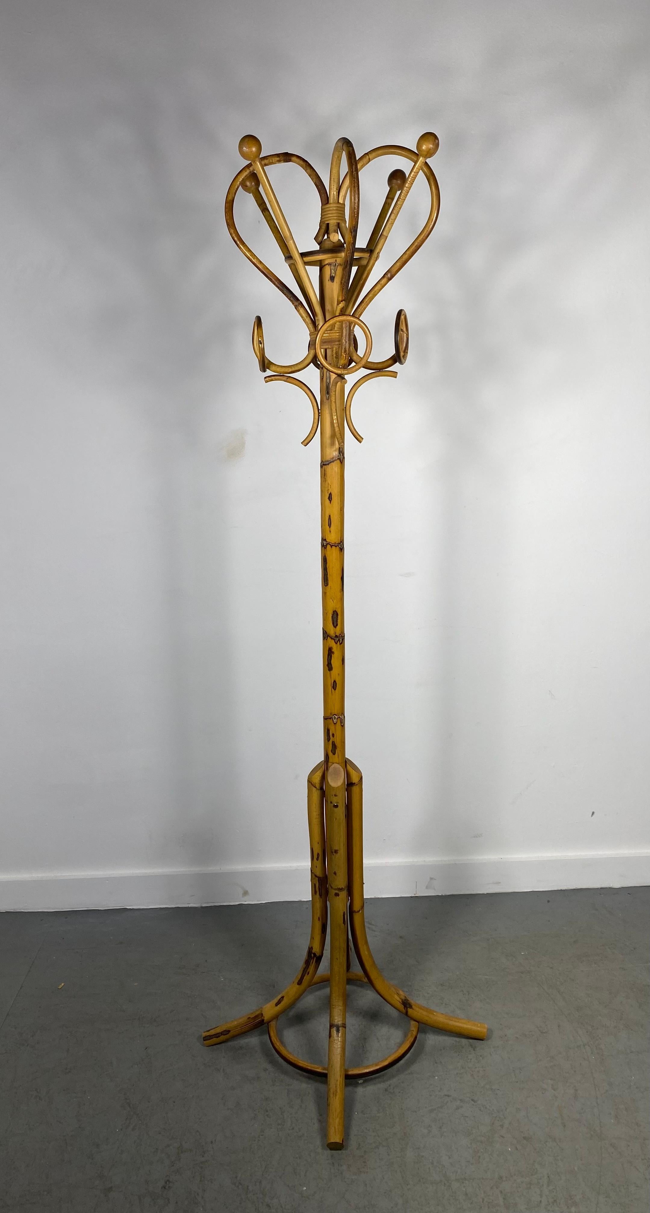 Mid-Century Modern Stylized Midcentury Bamboo Coat Tree After Franco Albini / Italy For Sale