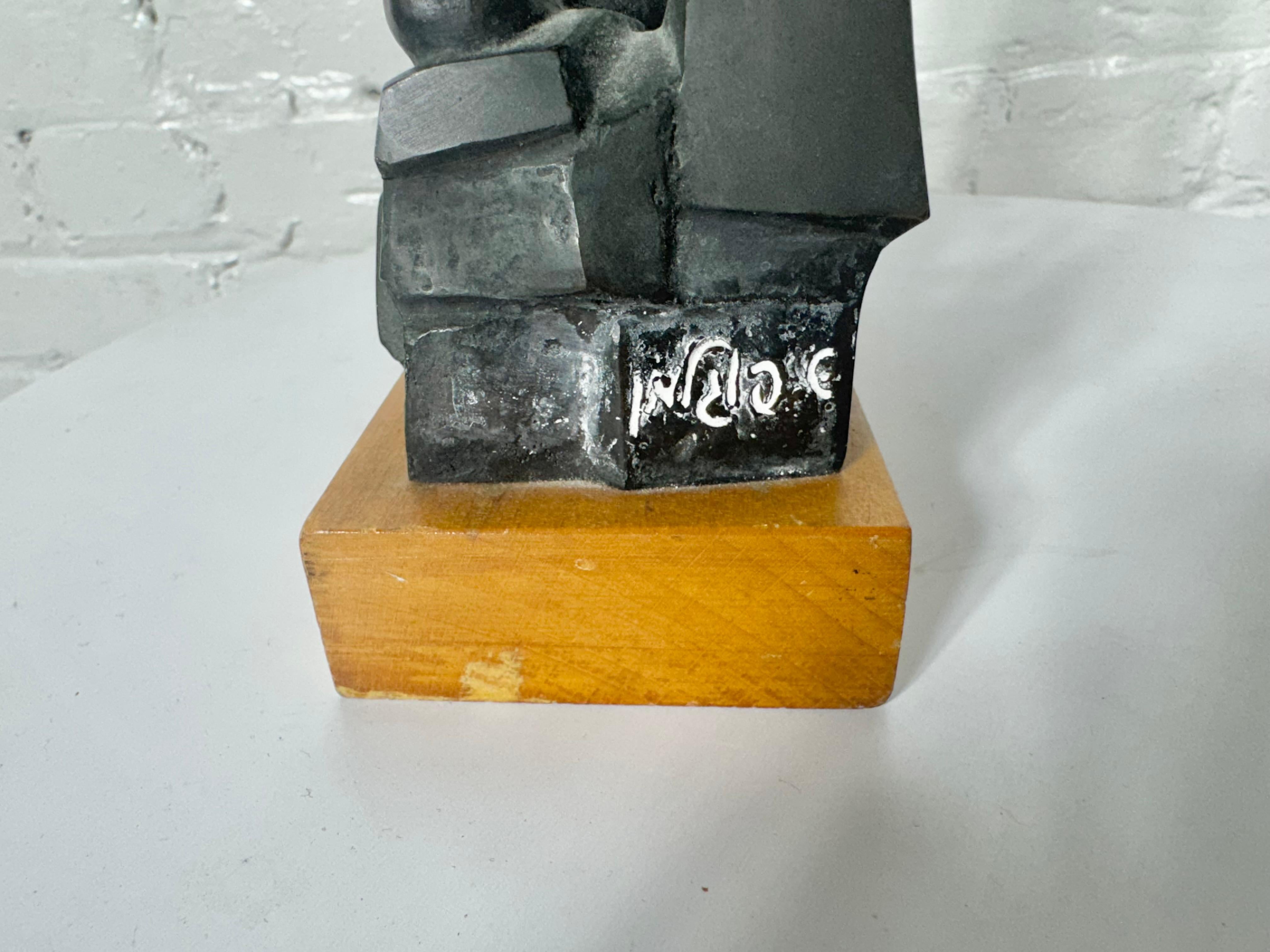 Sconosciuto Scultura in bronzo stilizzata, moderna e brutalista, 