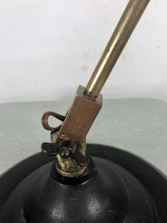 Stylized Modernist Industrial Articulated Machined Brass Desk Lamp