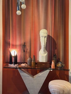 Stylized Modigliani Inspired Abstract Head Bust Sculpture in Fiberglass