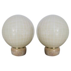 Stylized Pair of Venini Globe Lamps