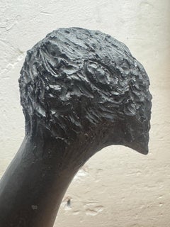 Stylized patined plasterRooster sculpture