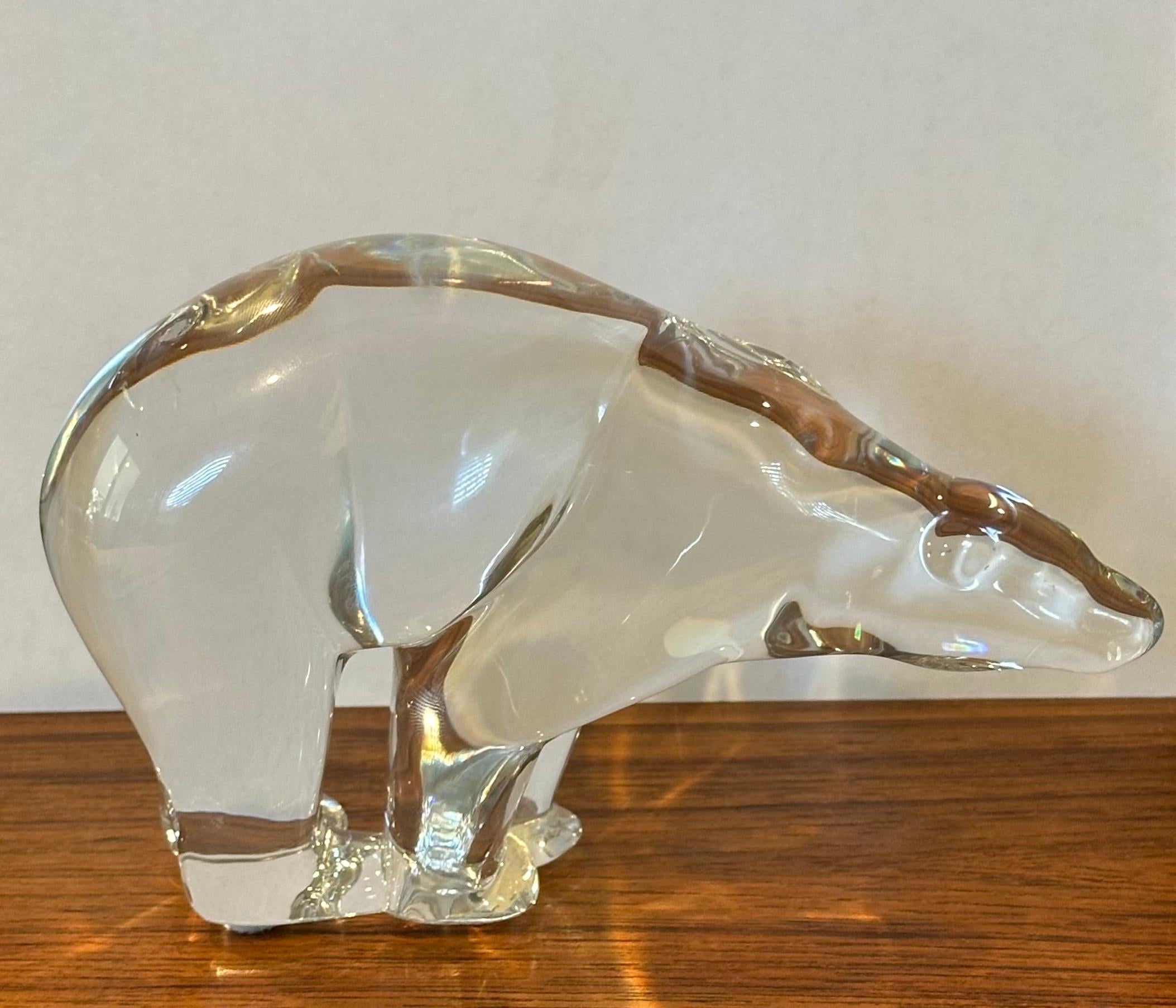 Modern Stylized Polar Bear Sculpture by Baccarat For Sale