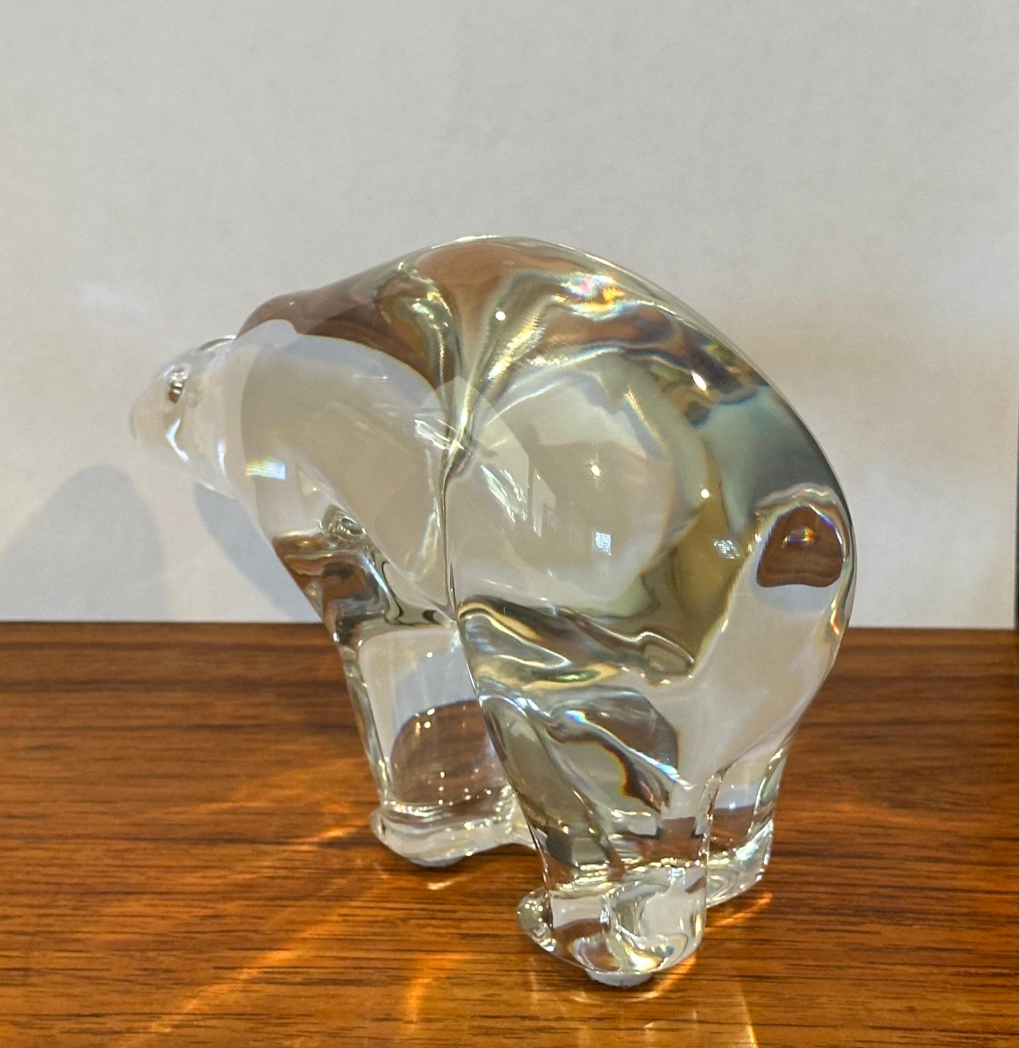 French Stylized Polar Bear Sculpture by Baccarat For Sale