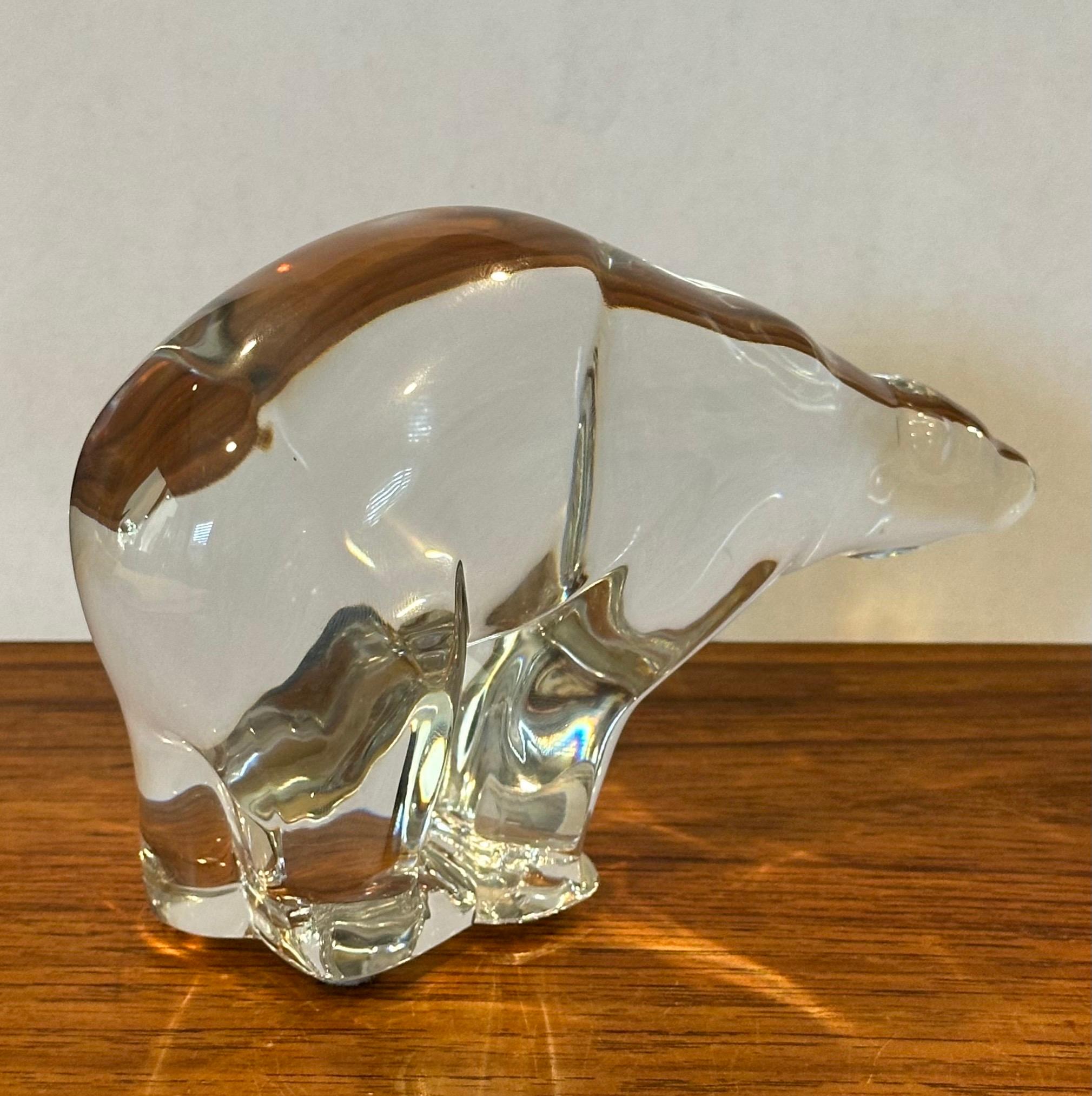 French Stylized Polar Bear Sculpture by Baccarat For Sale