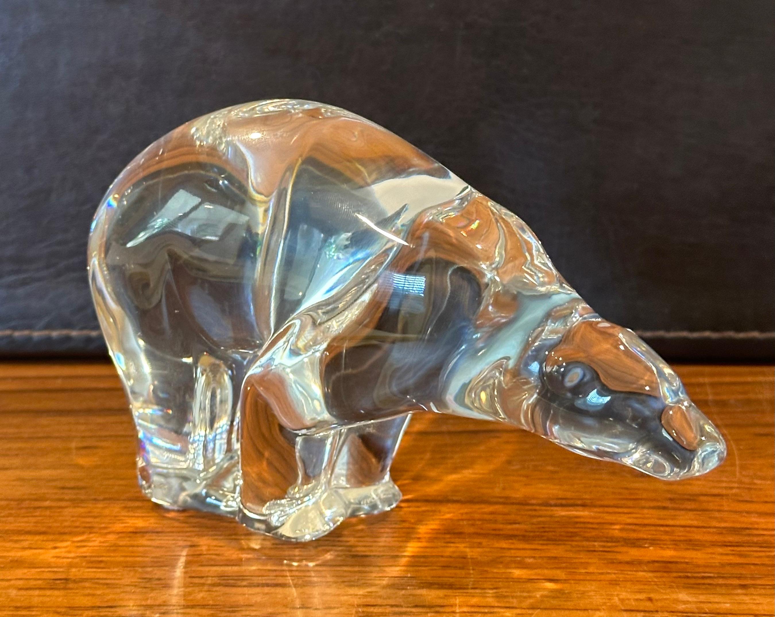 Crystal Stylized Polar Bear Sculpture by Baccarat For Sale
