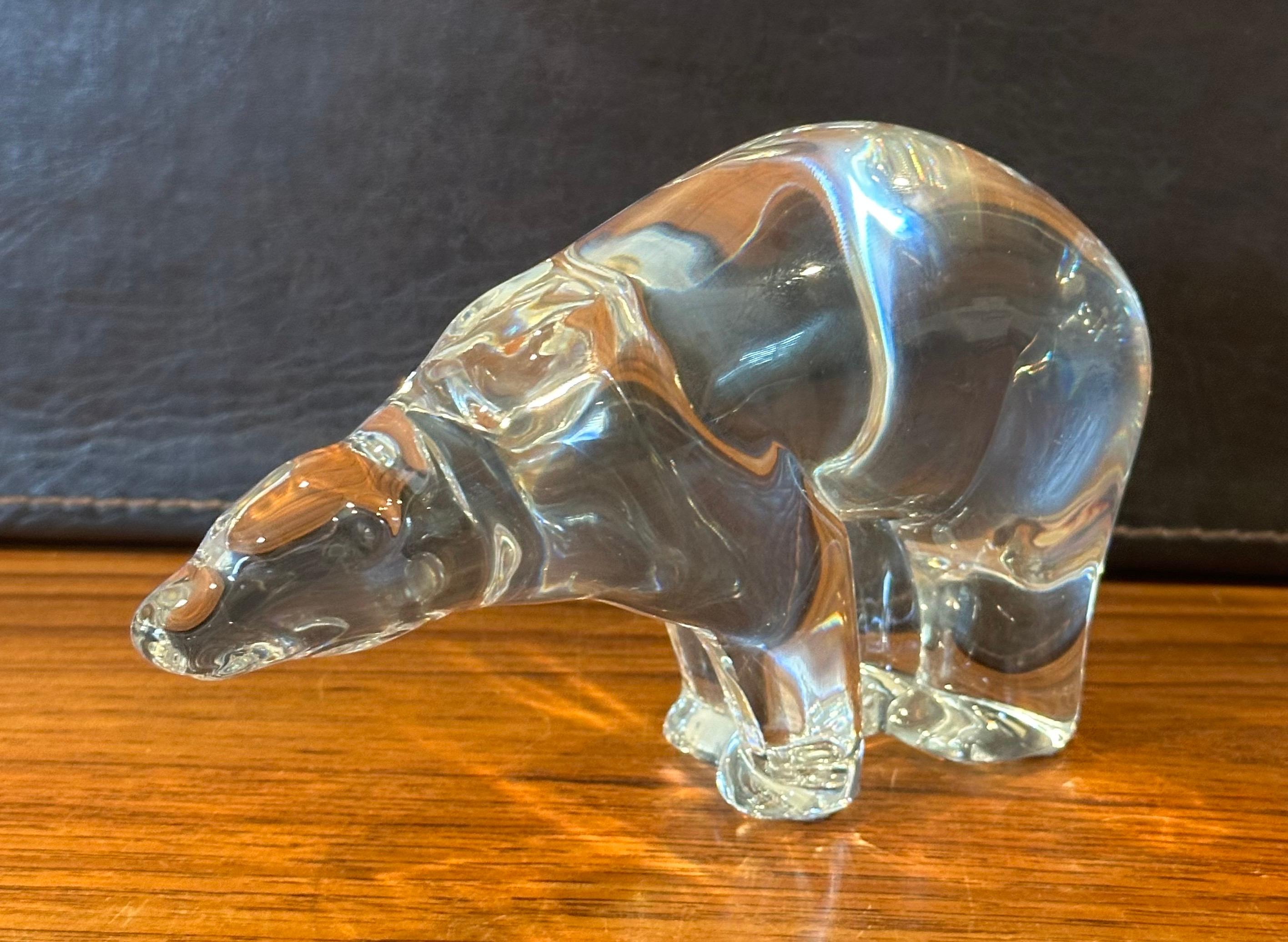 20th Century Stylized Polar Bear Sculpture by Baccarat For Sale