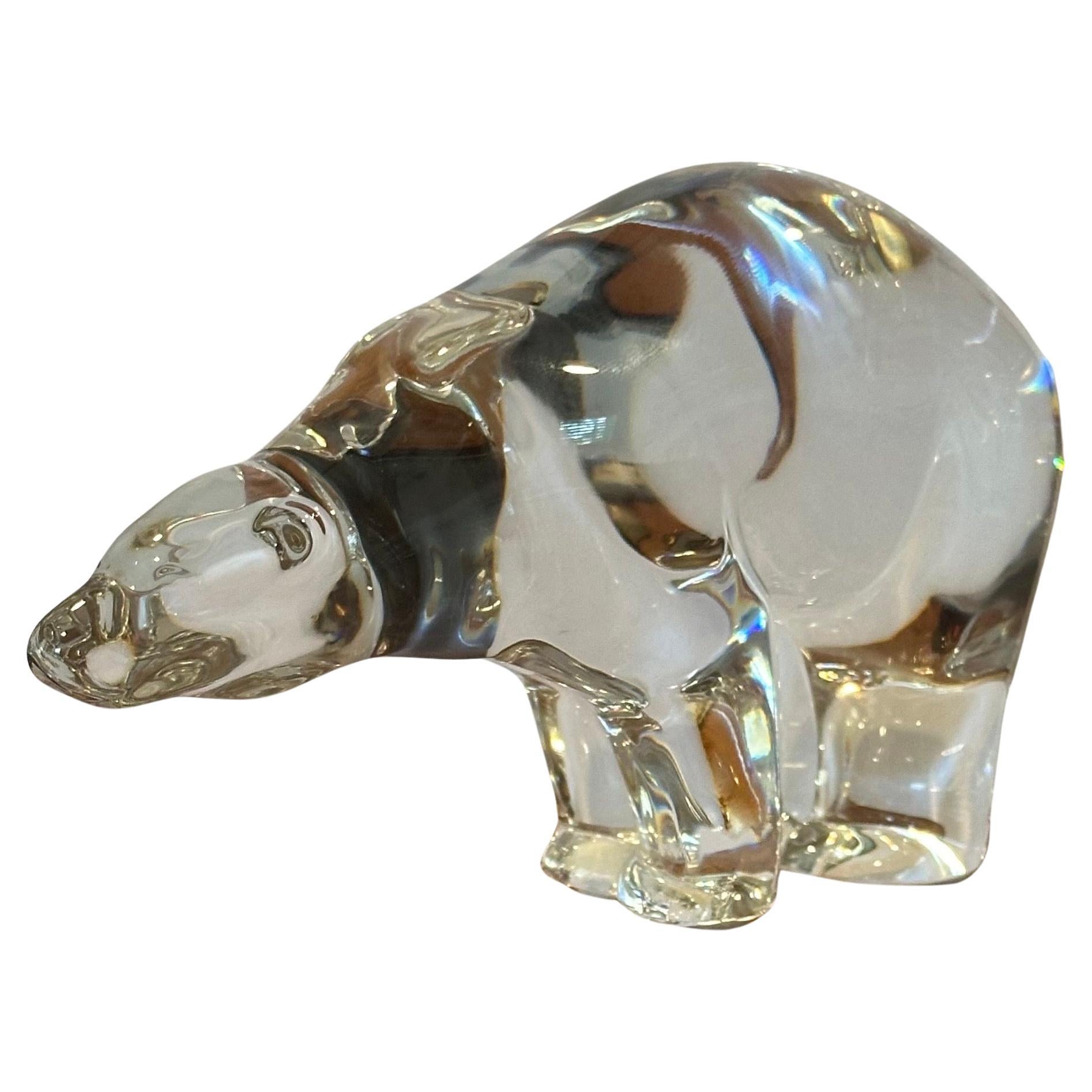 Stylized Polar Bear Sculpture by Baccarat For Sale