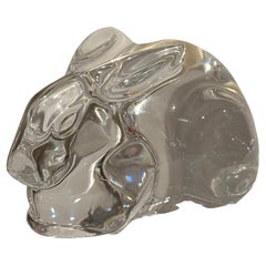 Stilisiertes Kaninchen Skulptur / Briefbeschwerer von Baccarat