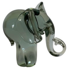 Stylized Recycled Glass Elephant Sculpture or Paperweight by Ngwenya Glass
