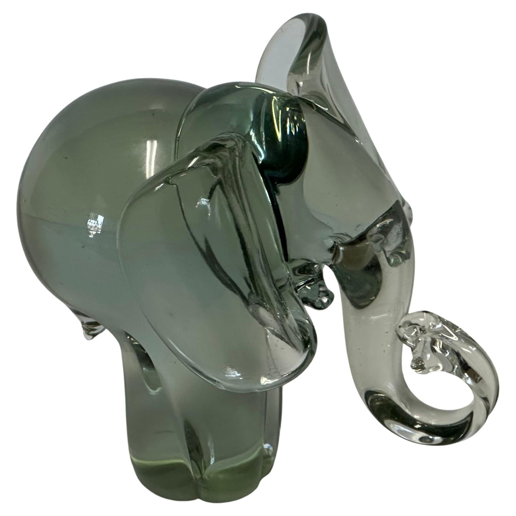 Elefanten-Skulptur oder Briefbeschwerer aus recyceltem Glas von Ngwenya Glass