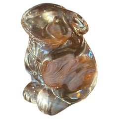 Escultura / Pisapapeles Estilizado Conejito Sentado de Baccarat