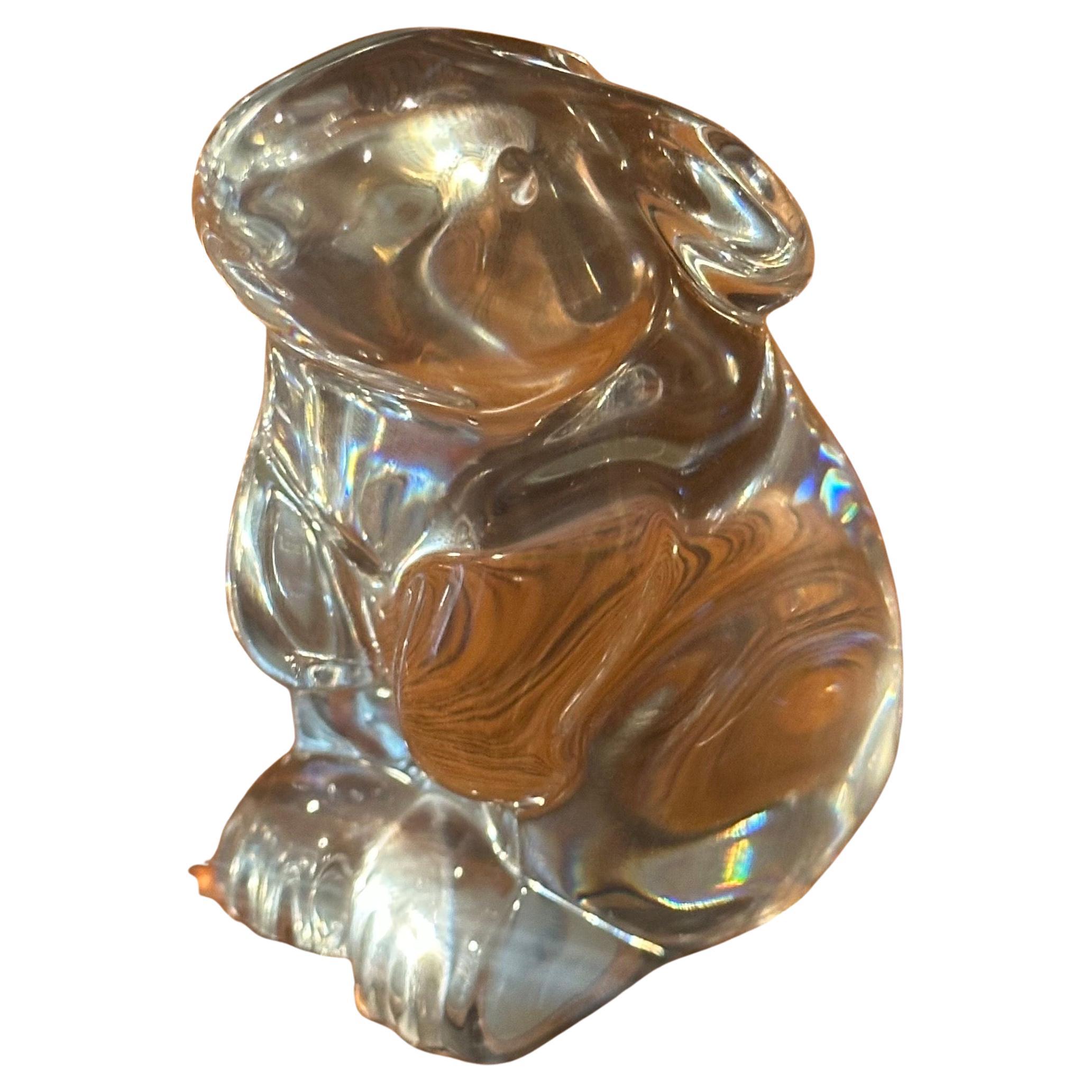 Stylized Sitting Bunny Rabbit Sculpture / Paperweight by Baccarat