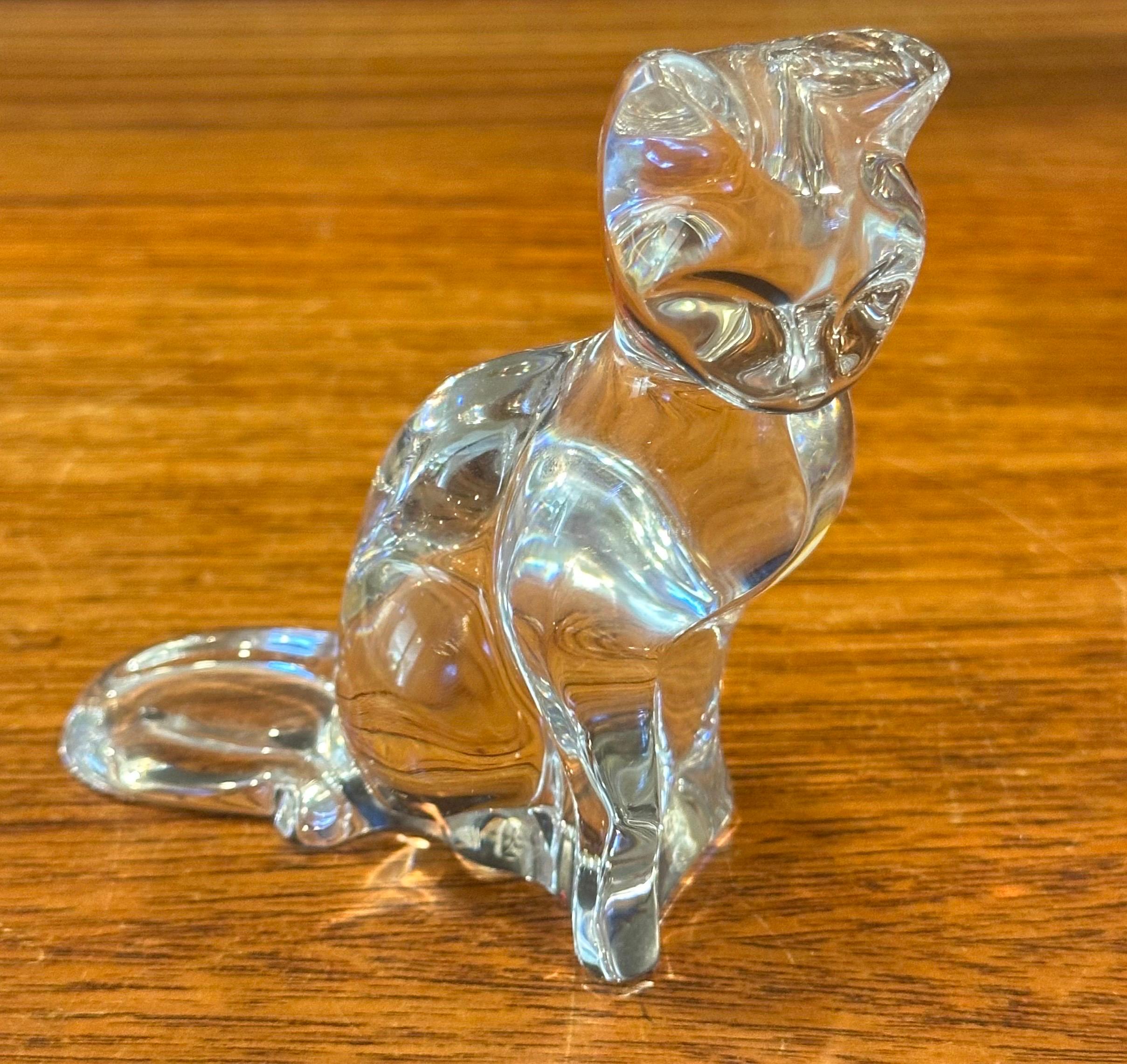 Scultura di gatto seduto stilizzato / Fermacarte di Baccarat in vendita 5