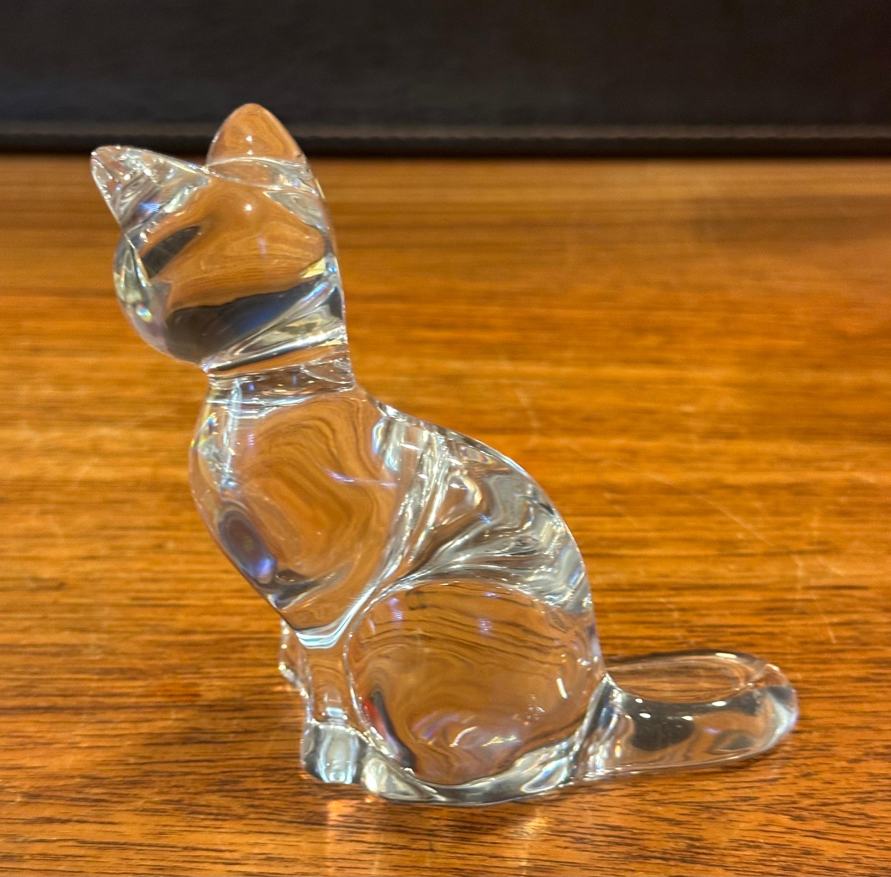Scultura di gatto seduto stilizzato / Fermacarte di Baccarat in vendita 6