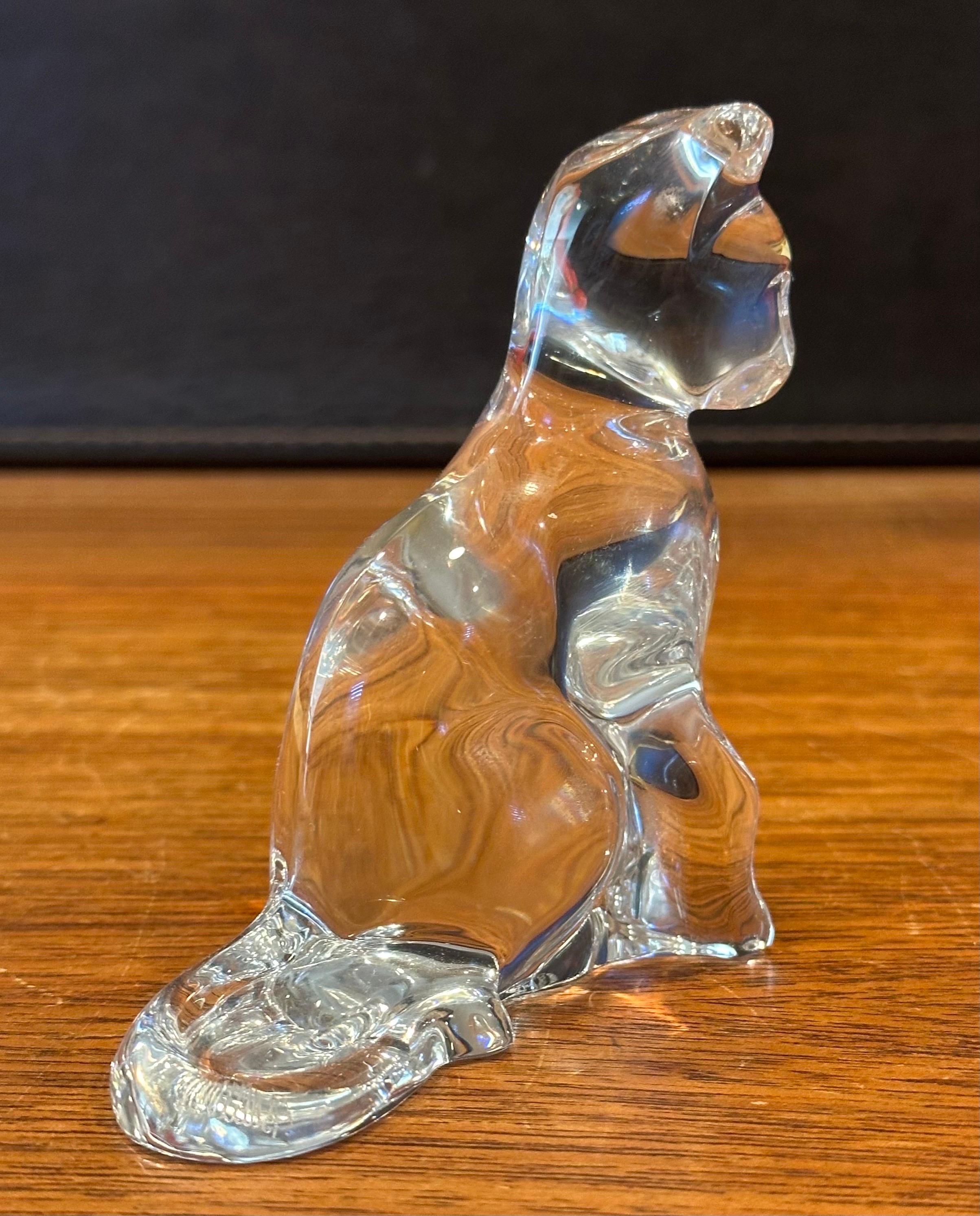 Scultura di gatto seduto stilizzato / Fermacarte di Baccarat In condizioni buone in vendita a San Diego, CA