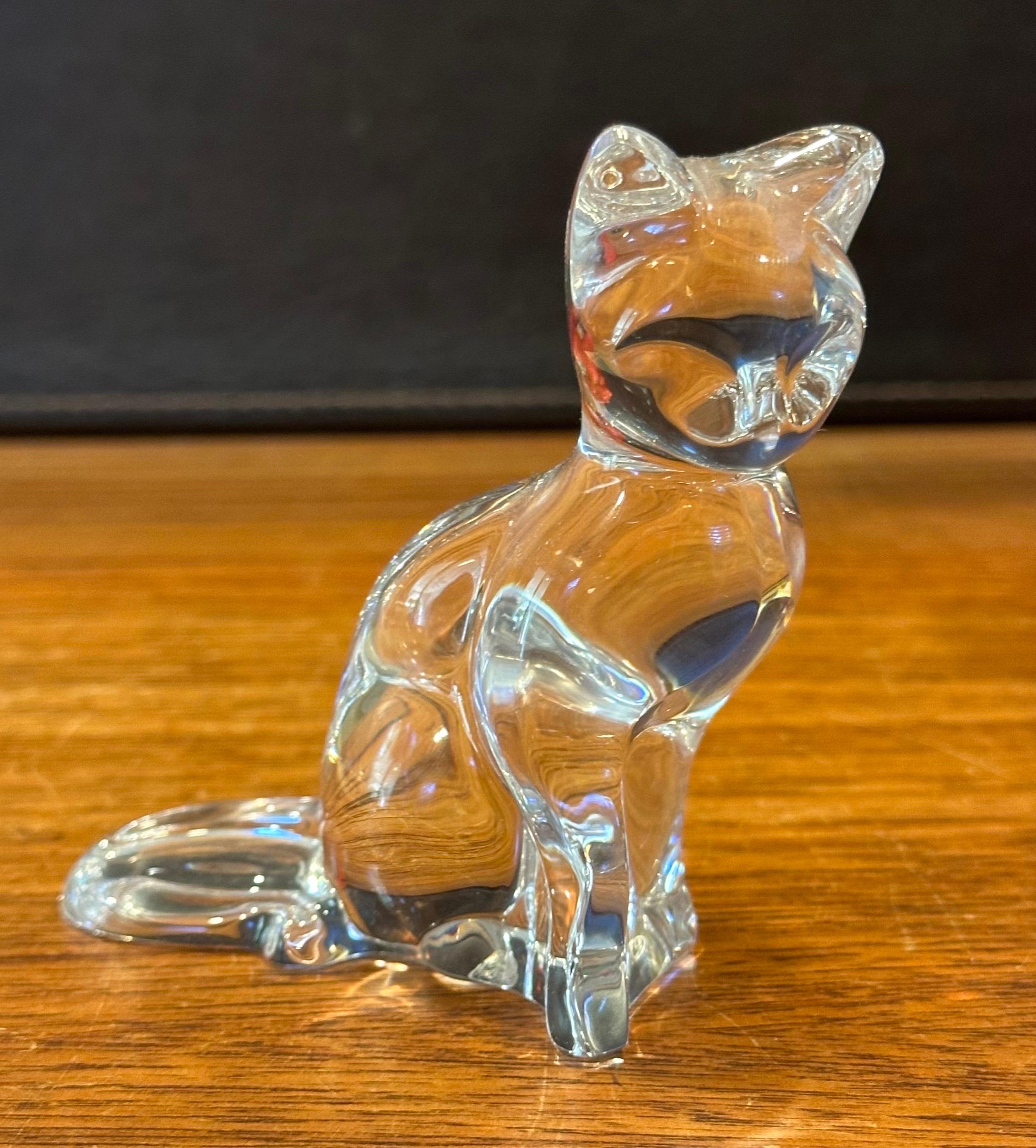 Scultura di gatto seduto stilizzato / Fermacarte di Baccarat in vendita 3