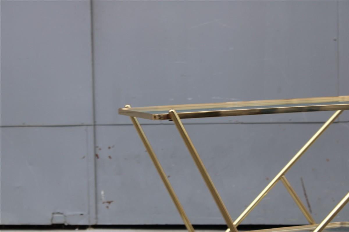 Stylized Solid Brass Bar Trolley Mid-Century Italian Design 1950 Cesare Lacca For Sale 3