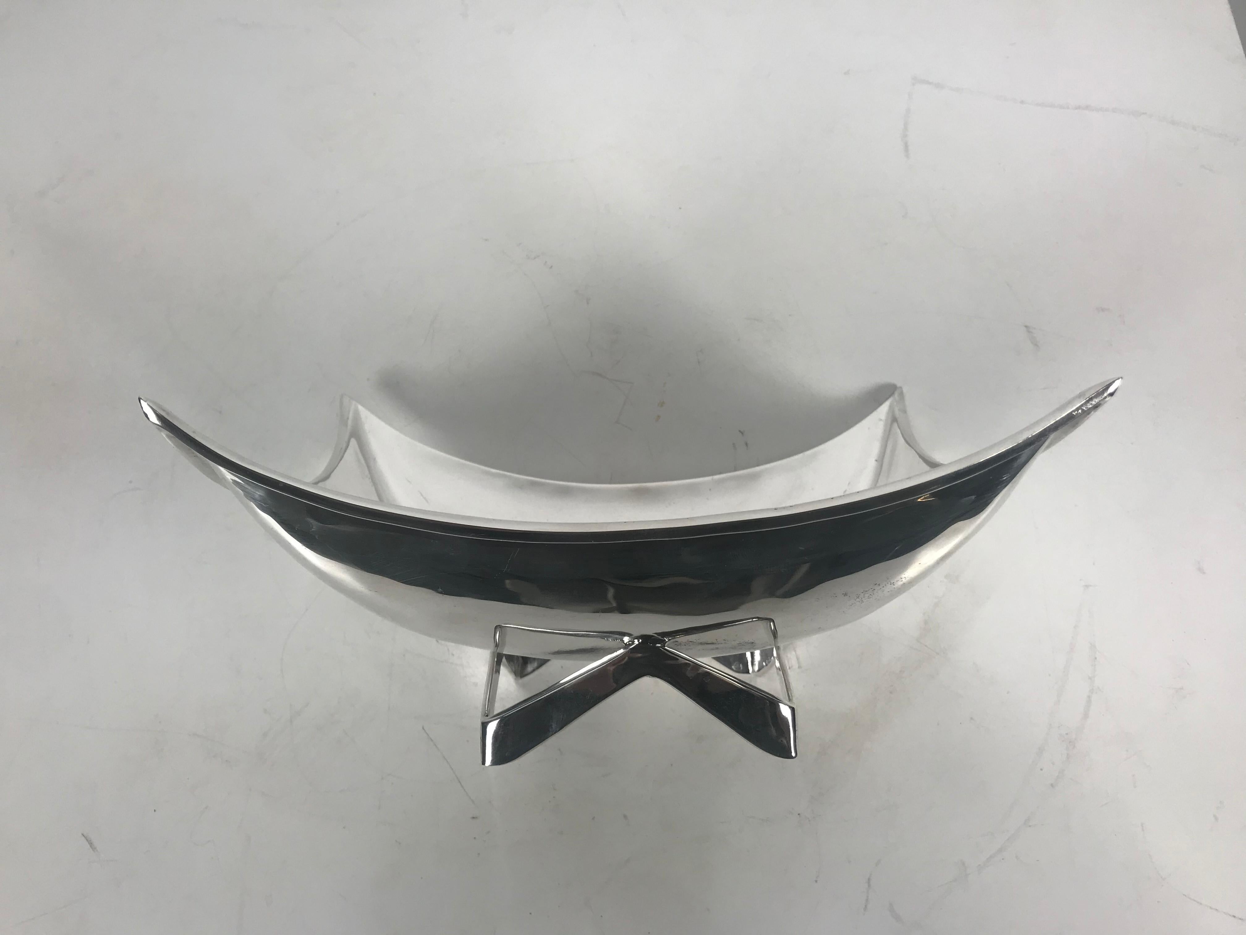 Stylized Sterling Modernism Trinket Bowl by Juvento Lopez Reyes, Mexico In Excellent Condition For Sale In Buffalo, NY