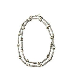 Stylized Sterling Silver and Chrysoprase Bead Long Necklace by Nancy & Rise