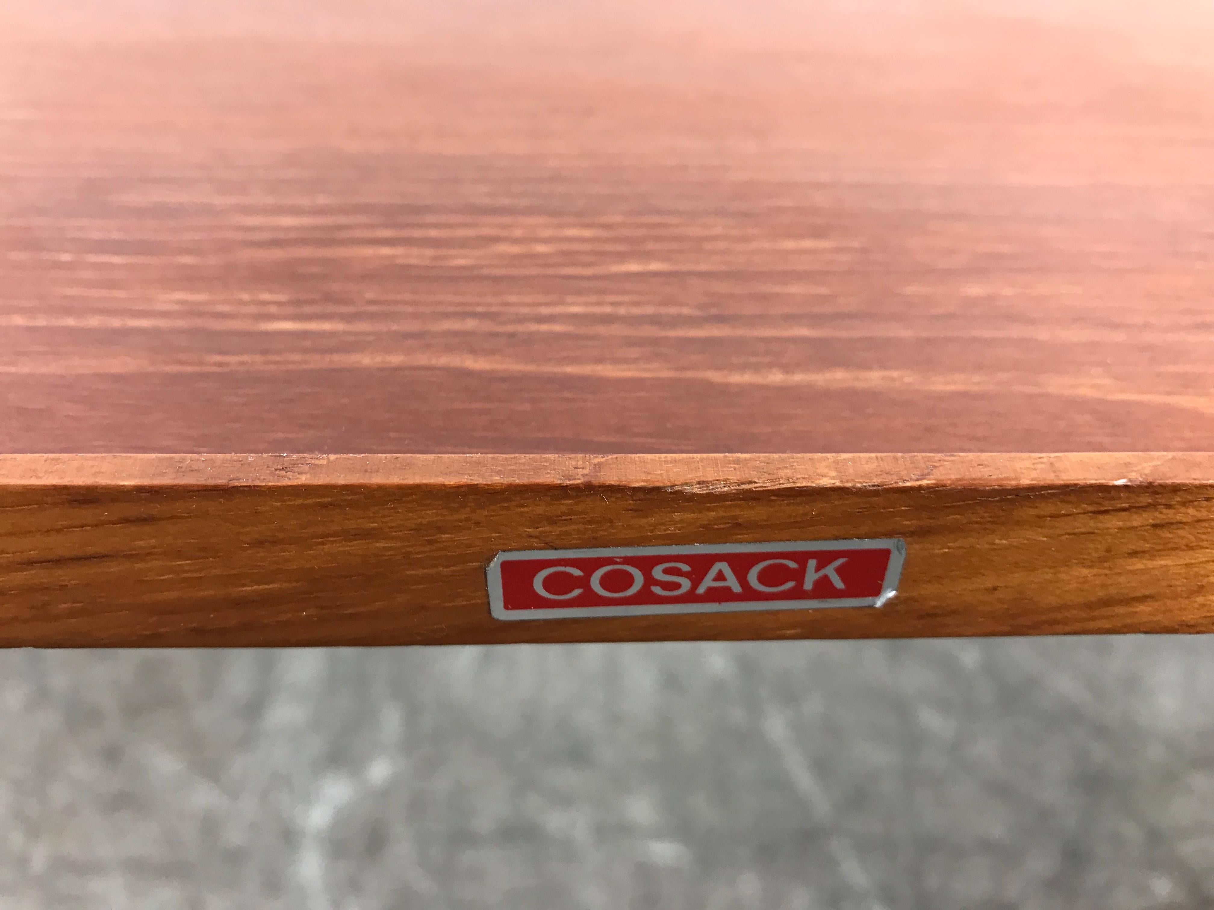 Stylized Teak and Iron Collapsible Tray Table or Cart by Cosack 2