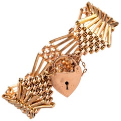 Viktorianisches Gate-Armband aus Roségold mit Schildpatt