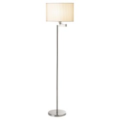 Lampada da terra Stylo Silver con paralume in tessuto bianco di Il Paralume Marina