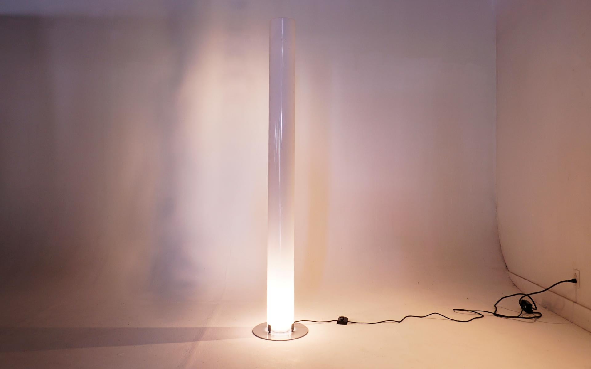 Italian Stylos Floor Lamp by Achille Castiglioni for Flos, Italy, White Acrylic  For Sale