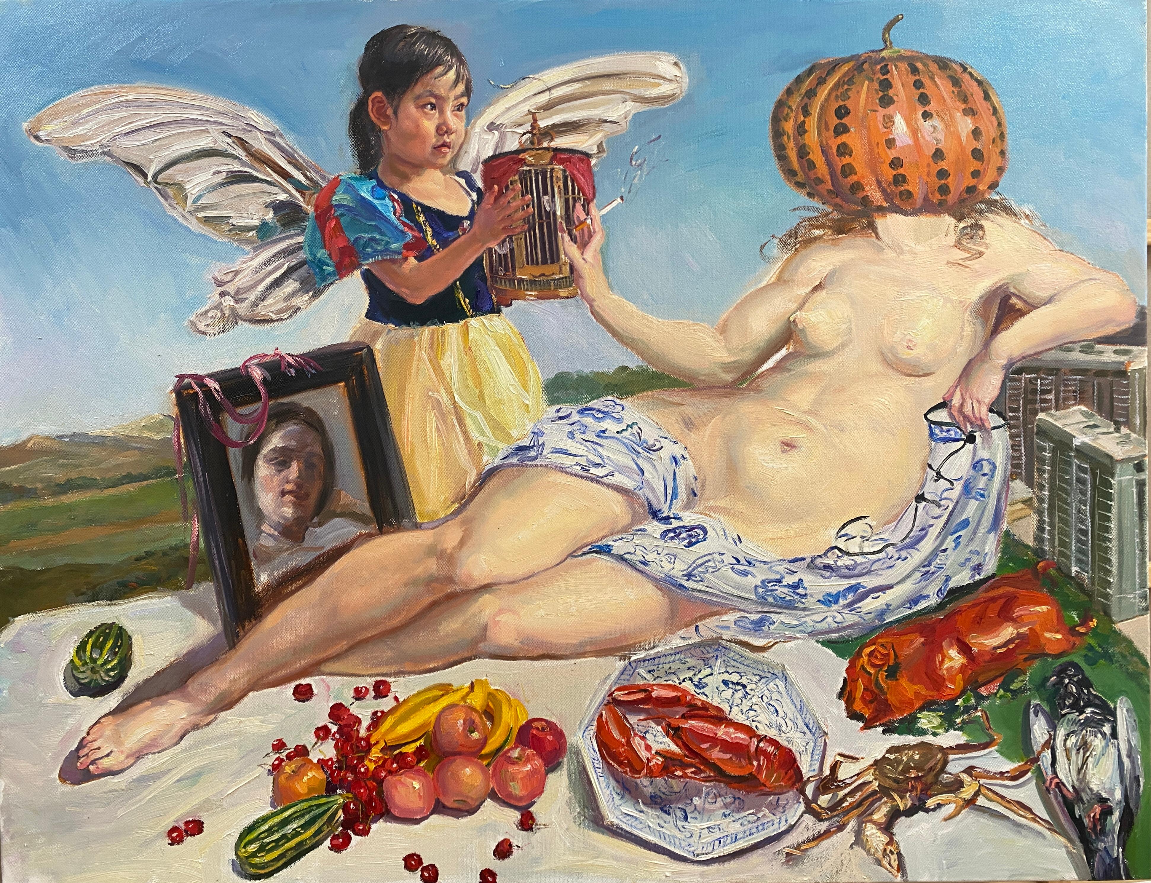Oil on canvas

Su Yu is a Chinese artist born in 1987 who lives & works in Beijing in China. He was an old student of prestigious art teachers as Shi Liang & Chen Danqing at Oil Painting Institute in Beijing.

This painting reminds us of Venus in