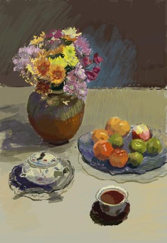 Chinese Contemporary Print by Su Yu - Flowers & Fruits