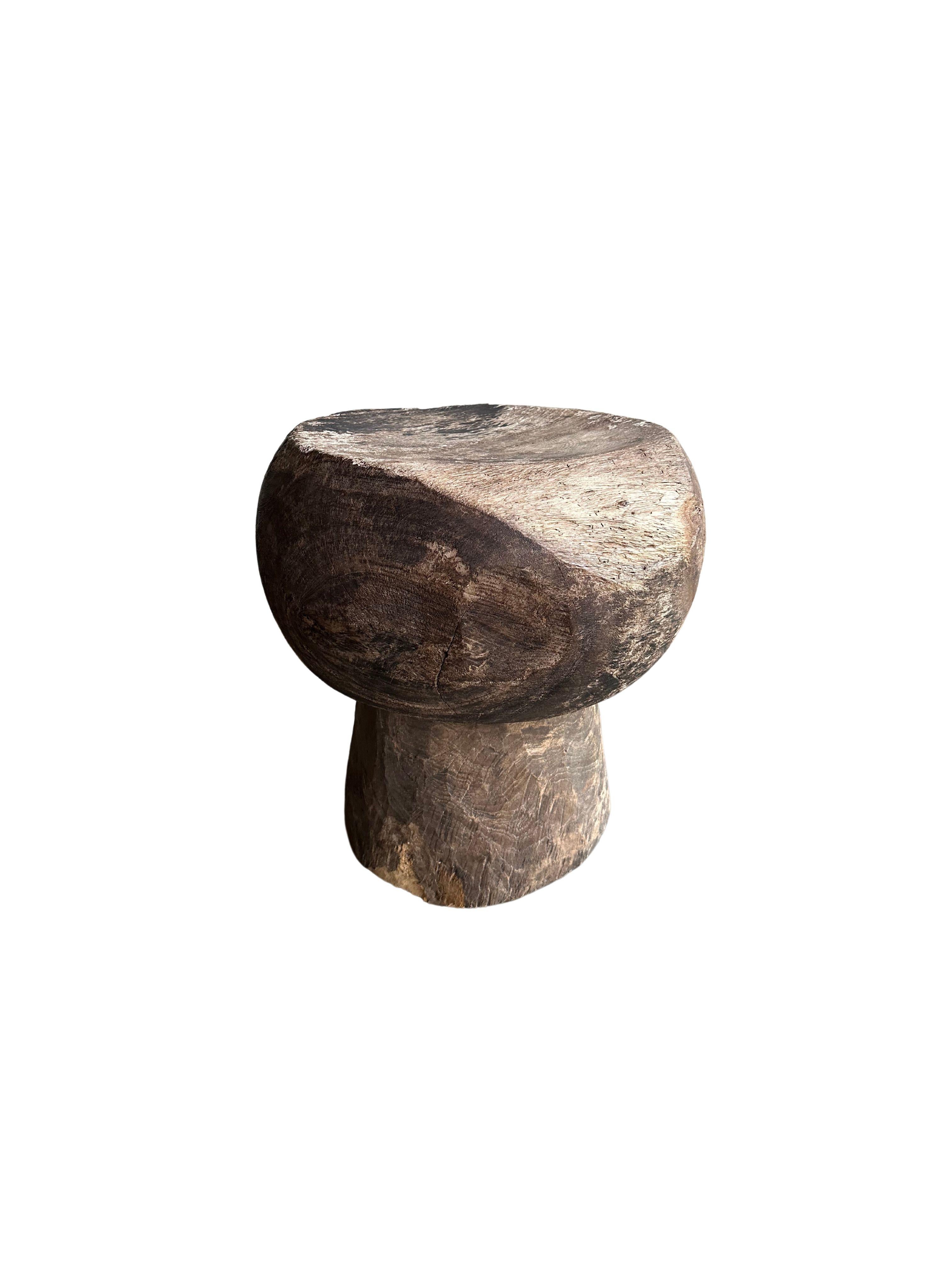 Indonesian Suar Wood Stool From Java, Modern Organic For Sale