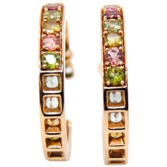 Suarez 18kt Gold Turmaline and Peridot Earrings