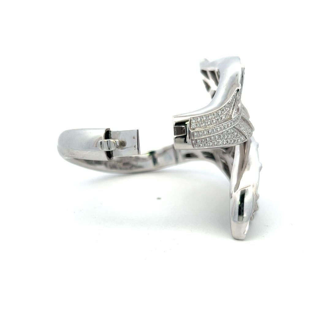 Suarez Bracelet jonc en or blanc 18 carats avec diamants brillants ronds de 7,00 carats 5