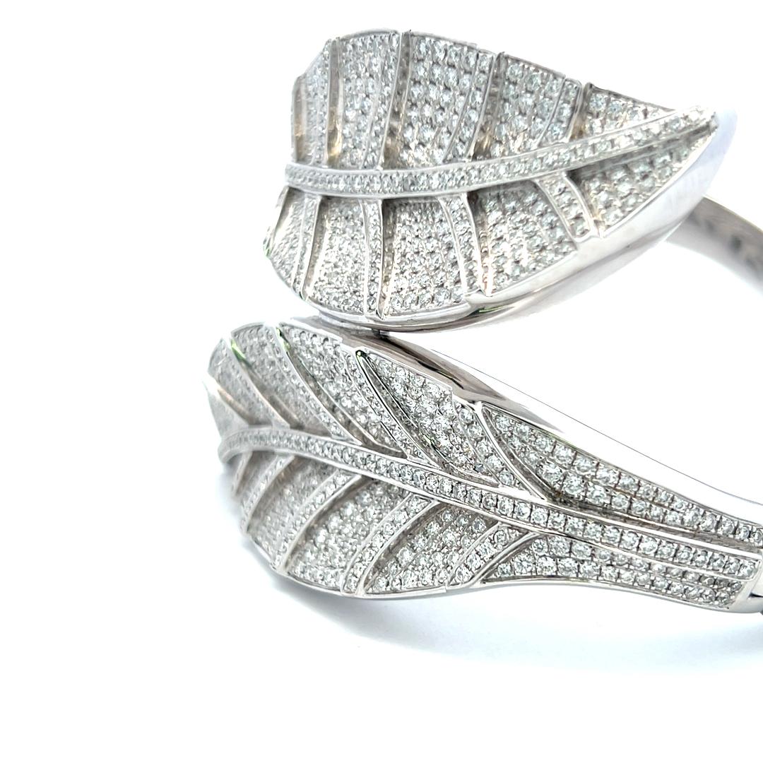 Suarez Bracelet jonc en or blanc 18 carats avec diamants brillants ronds de 7,00 carats 7