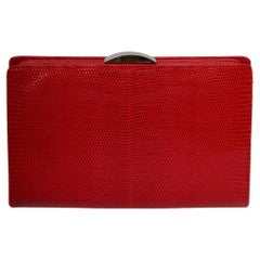 Suarez Red Lizard Covertible Clutch