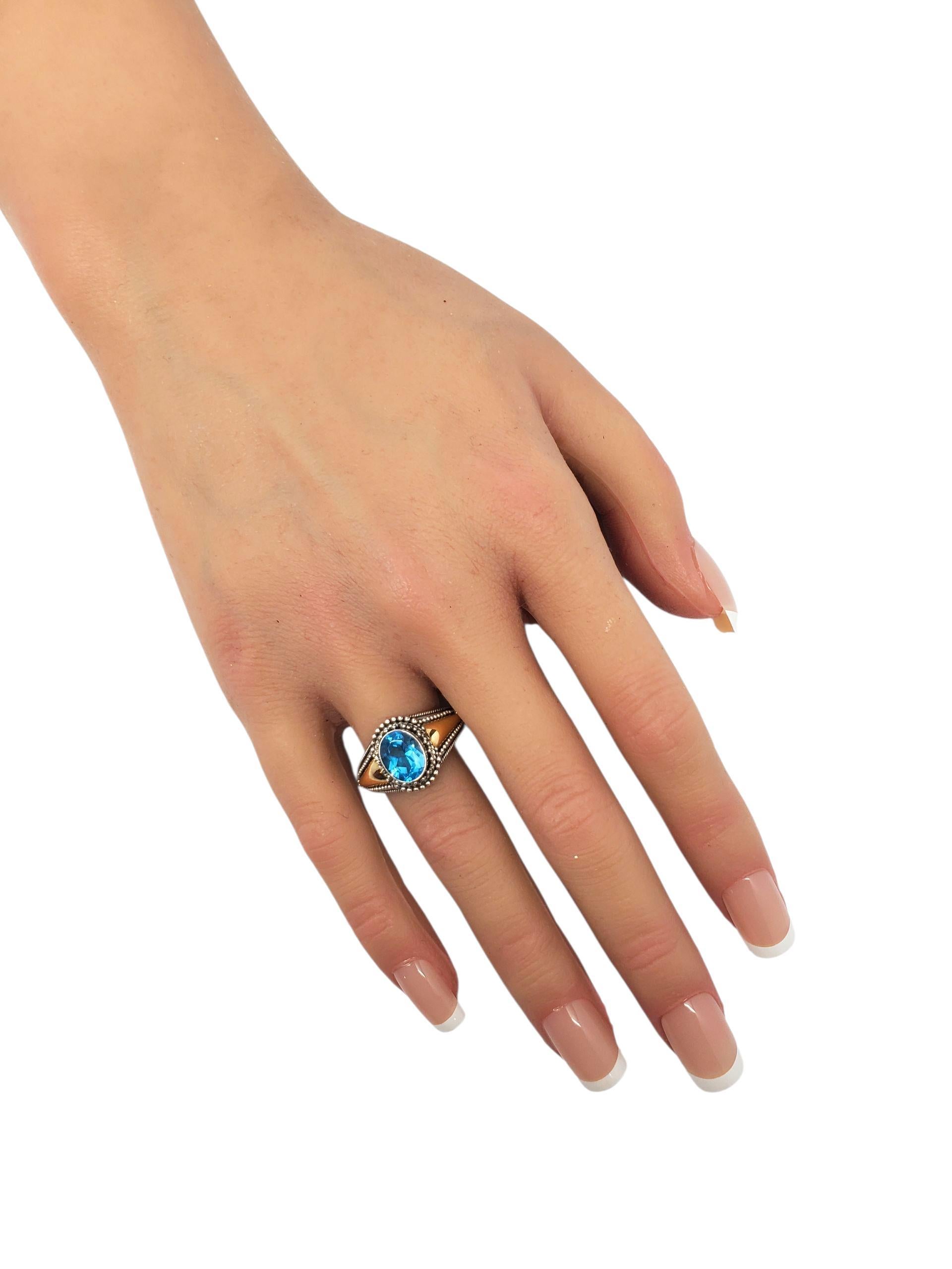 Suarti Sterling Silve Anello in oro giallo 18k con topazio blu misura 9 #23745 in vendita 4