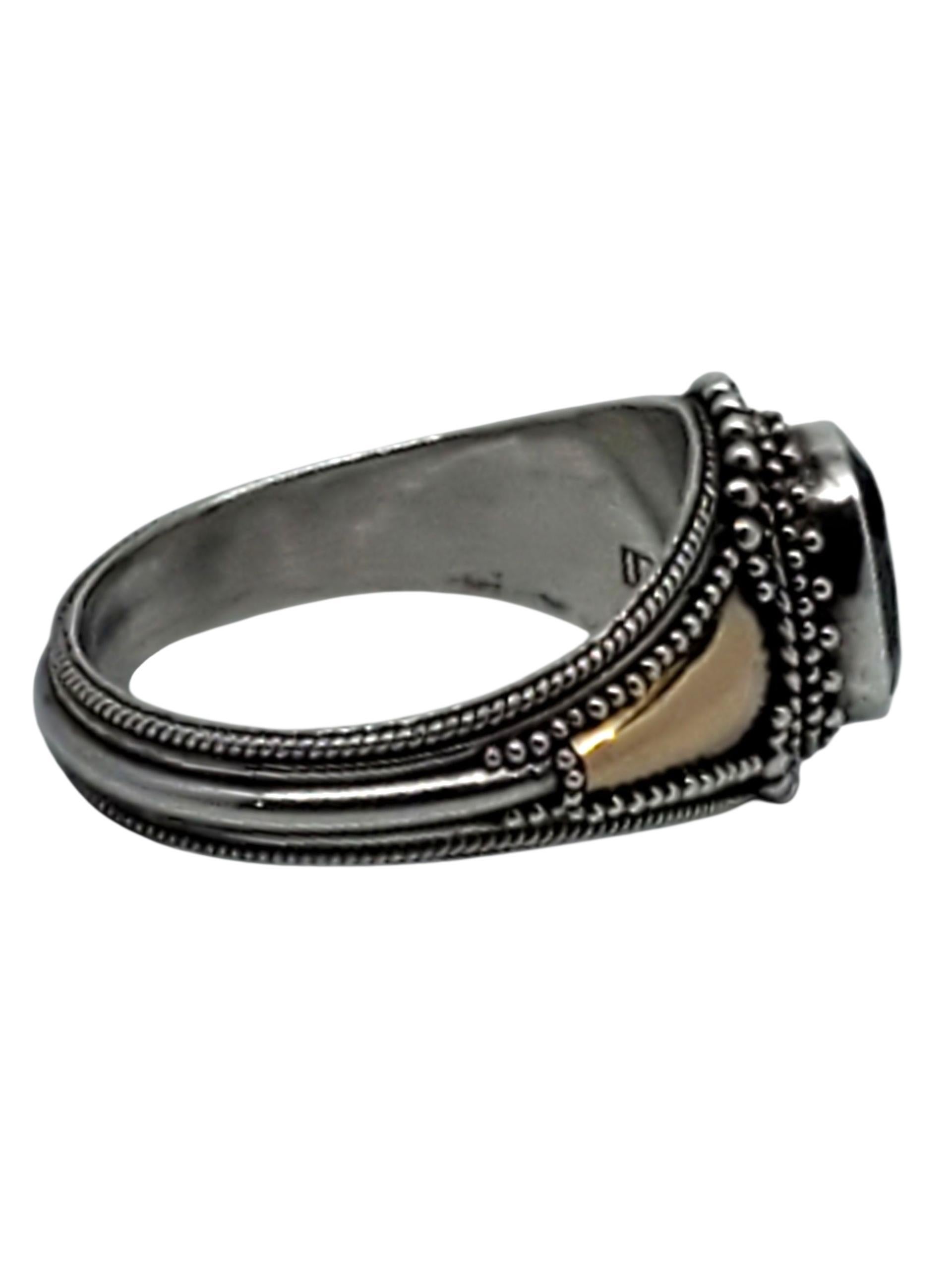 Suarti Sterling Silve Anello in oro giallo 18k con topazio blu misura 9 #23745 in vendita 1