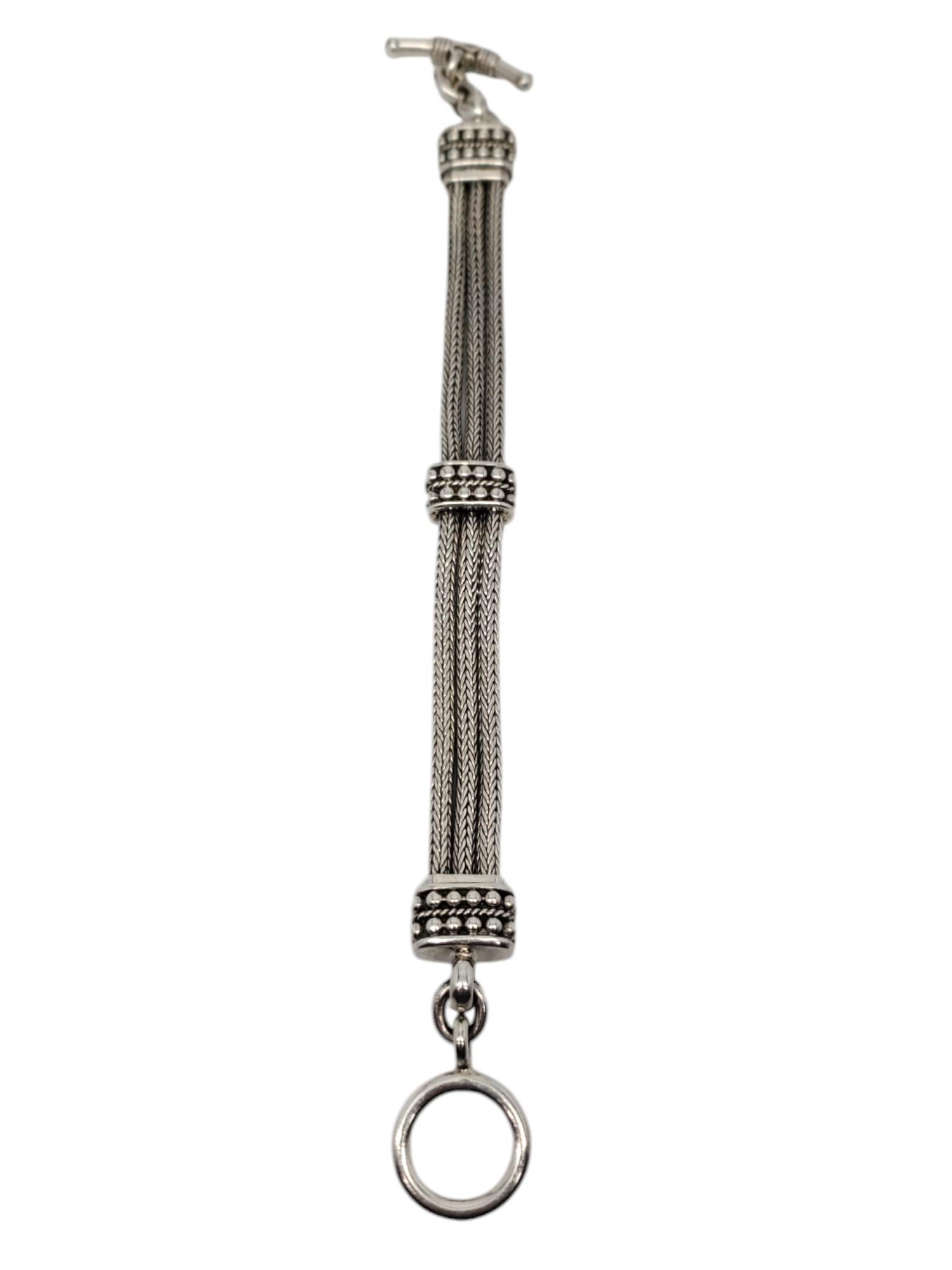 Suarti Sterling Silver Hand Woven 3 Chain Bracelet #20568 For Sale 1